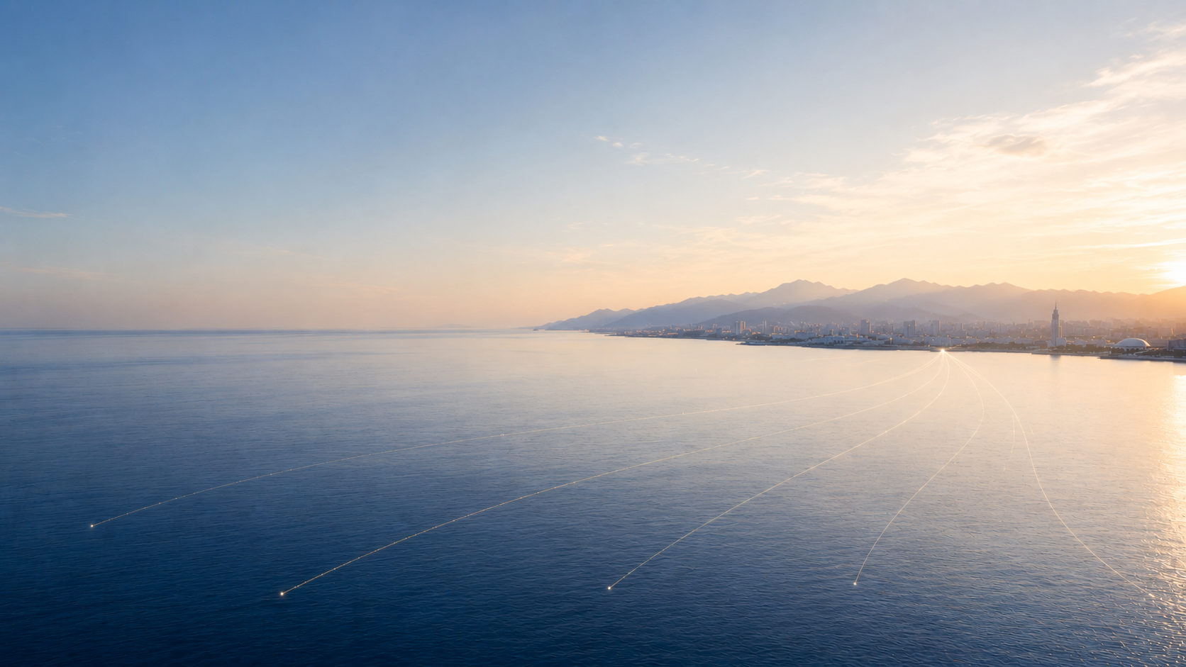 Calm Fukuoka coastal route visual representing Japan-based sourcing and export-related coordination.