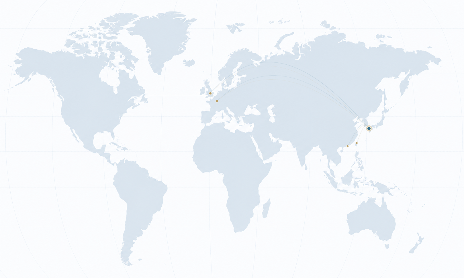 World map showing selected market discussion focus from Fukuoka, Japan.